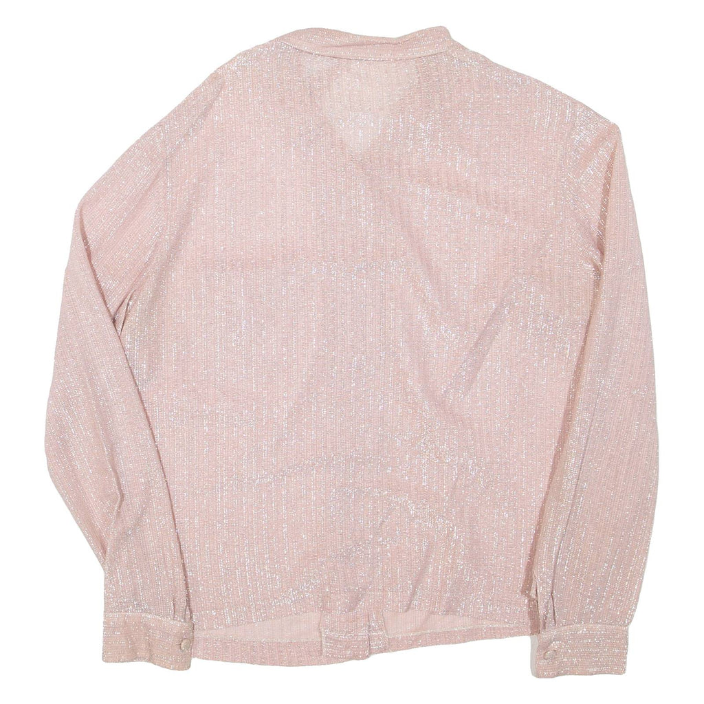 KELLER ERNESTINE Womens Shirt Pink Collared Long Sleeve M
