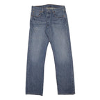 LEVI'S 501 Mens Jeans Blue Regular Straight Denim Medium W32 L32 Classic Button
