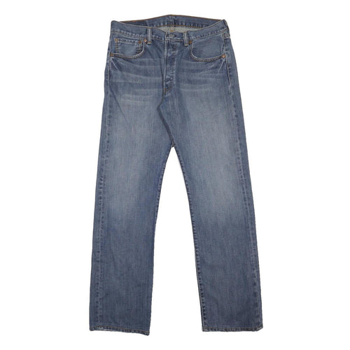 LEVI'S 501 Mens Jeans Blue Regular Straight Denim Medium W32 L32 Classic Button