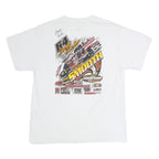 JERZEES Mens White Jacob Eucker Signed Graphic Racing T-Shirt L Short Sleeve