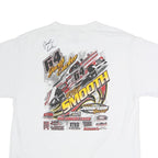 JERZEES Mens White Jacob Eucker Signed Graphic Racing T-Shirt L Short Sleeve