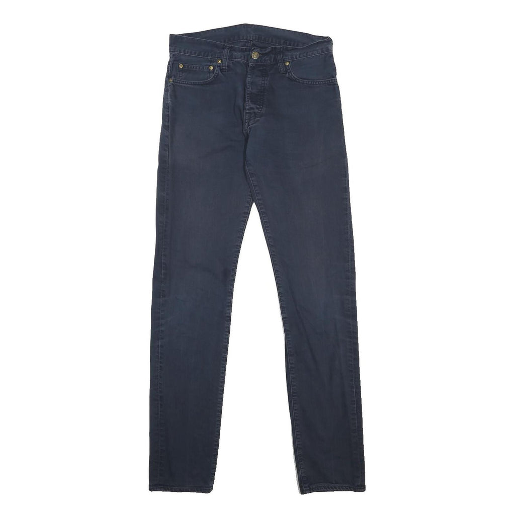 CARHARTT Mens Slim Navy Blue Jeans Cotton Zip W29 L34 Durable Stylish