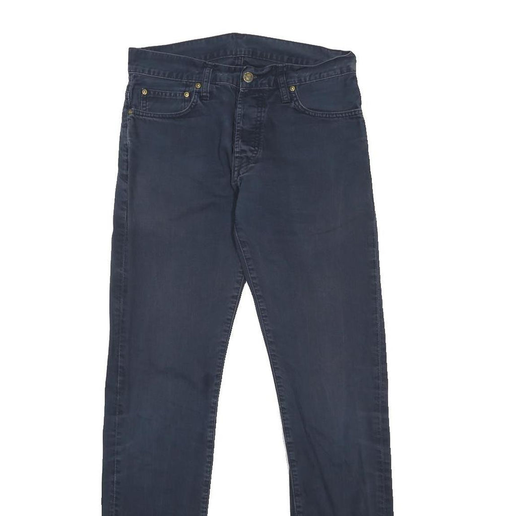 CARHARTT Mens Slim Navy Blue Jeans Cotton Zip W29 L34 Durable Stylish