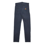 CARHARTT Mens Slim Navy Blue Jeans Cotton Zip W29 L34 Durable Stylish
