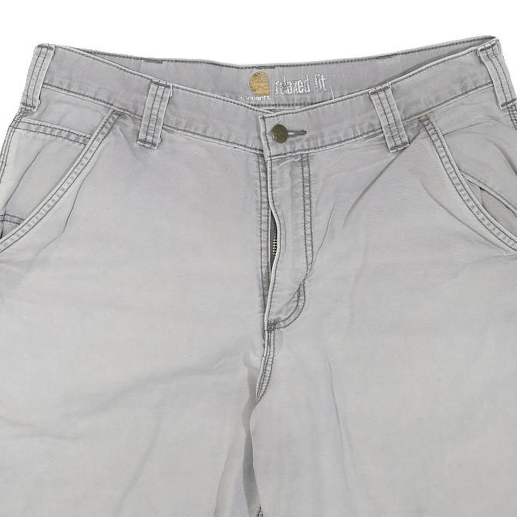 CARHARTT Mens Shorts Grey Casual M W34 Cotton Blend Relaxed Fit Workwear
