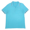 LOTTO Mens Blue Polo Shirt L Cotton Blend Short Sleeve Classic Fit Casual