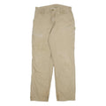 CARHARTT Mens Relaxed Beige Cotton Blend Zip Trousers W32 L31 Workwear Durable