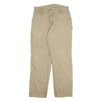 CARHARTT Mens Relaxed Beige Cotton Blend Zip Trousers W32 L31 Workwear Durable