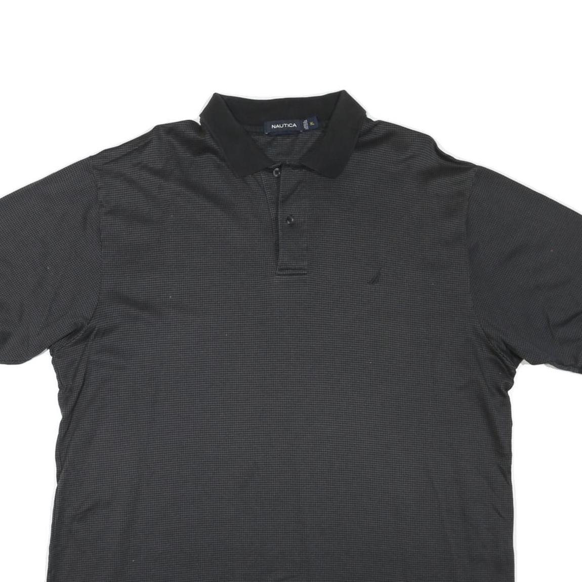 NAUTICA Mens Black Polo Shirt XL Cotton Blend Basic Short Sleeve Classic Fit