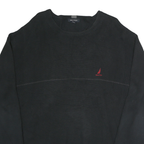 NAUTICA Mens Black Cotton Plain Crew Neck Basic Knit Jumper XL Casual