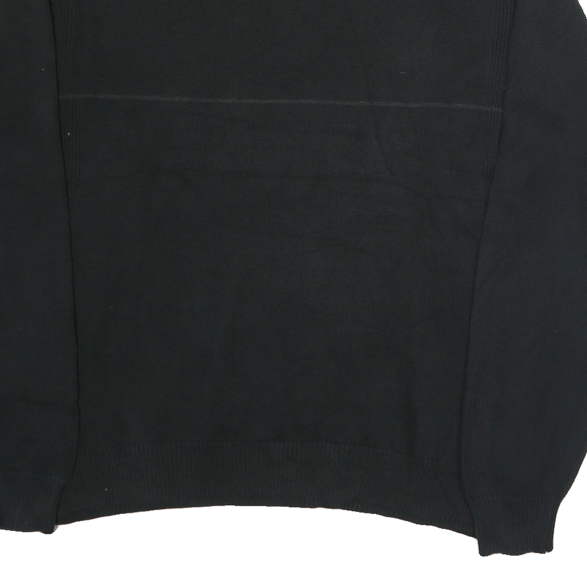 NAUTICA Mens Black Cotton Plain Crew Neck Basic Knit Jumper XL Casual