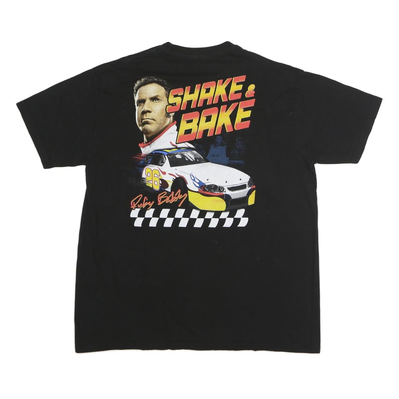TALLADEGA NIGHTS Mens Black Shake & Bake Graphic T-Shirt XL Short Sleeve Crew