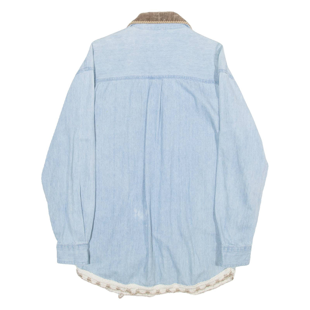 GREAT AUNT NINA Womens Denim Shirt Blue Long Sleeve S