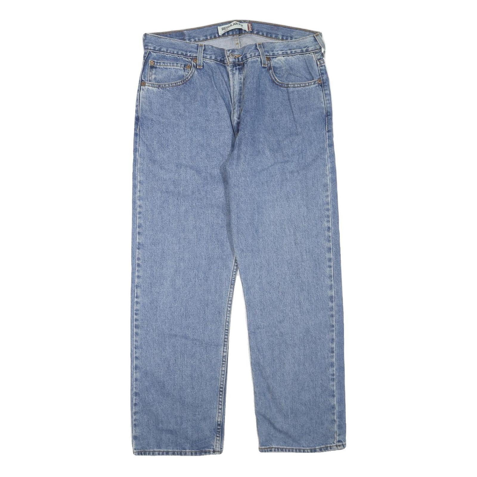 LEVI'S 505 Mens Jeans Blue Regular Straight Denim Medium W36 L30 Classic Style