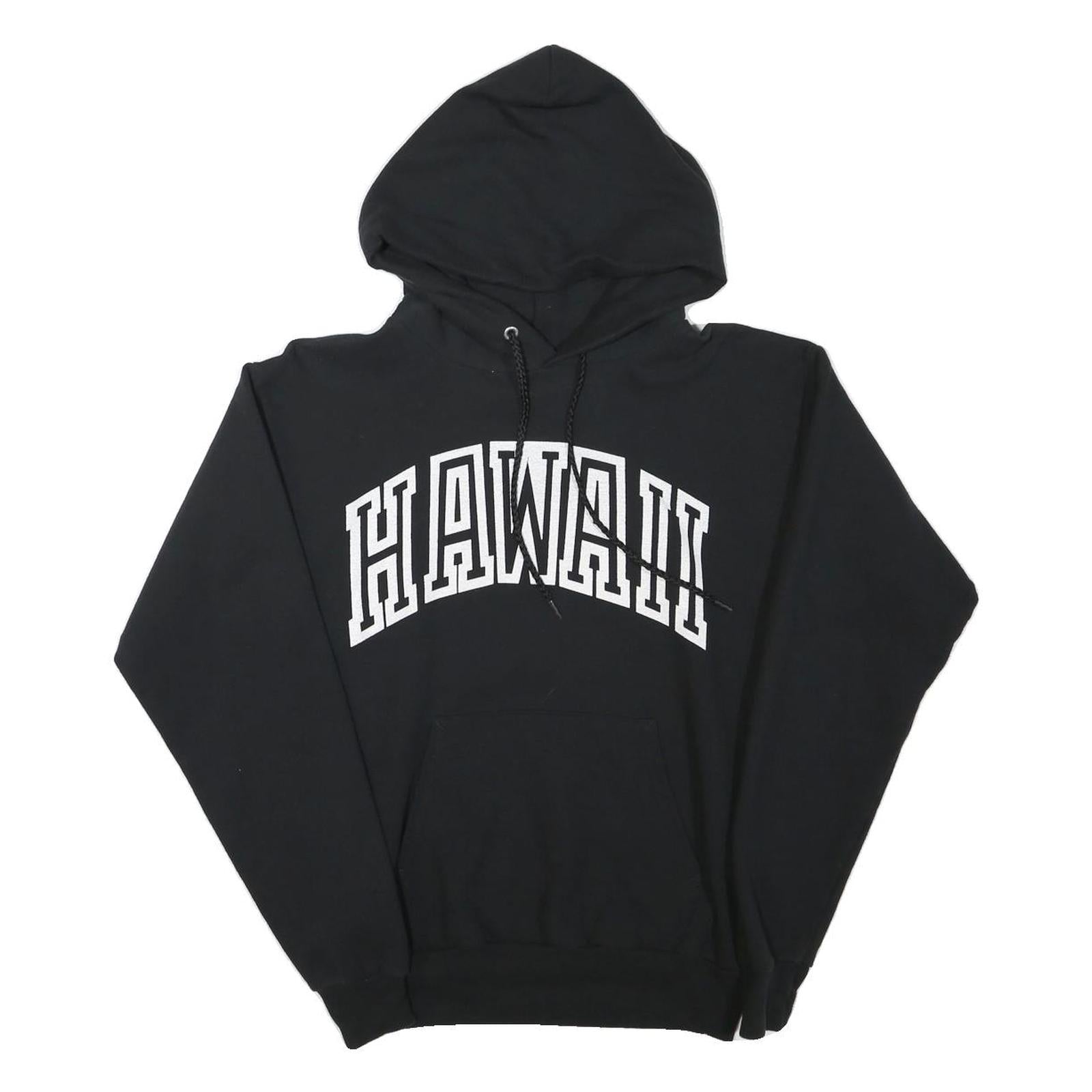 HANES Mens Black Hawaii Pullover Hoodie S Cotton Blend Casual Streetwear