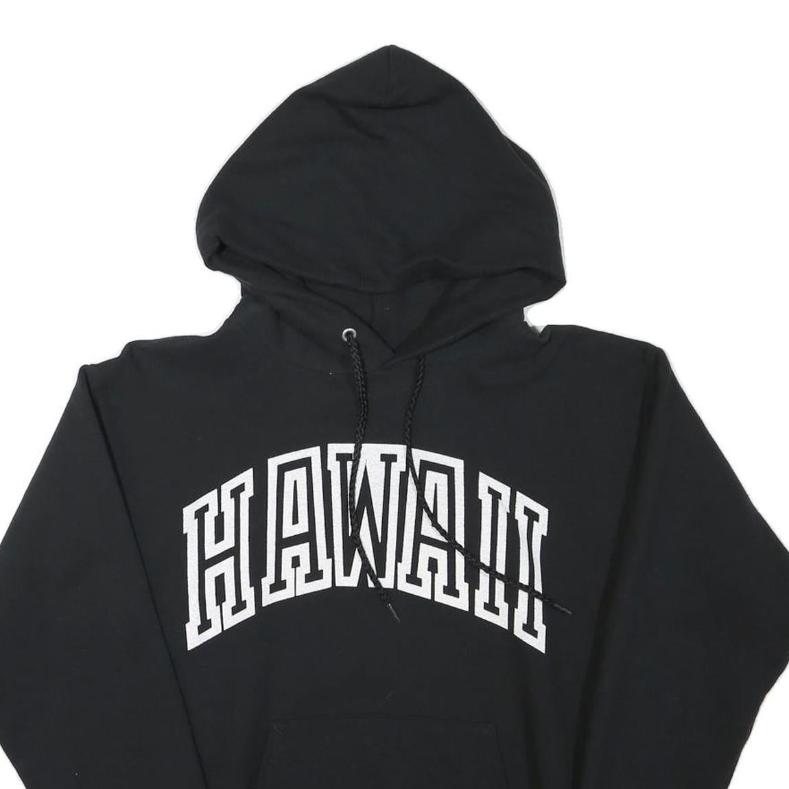 HANES Mens Black Hawaii Pullover Hoodie S Cotton Blend Casual Streetwear