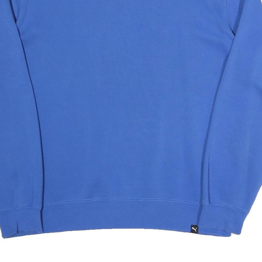 PUMA Mens Blue Sweatshirt Crew Neck M Cotton Blend Logo Print Casual Pullover