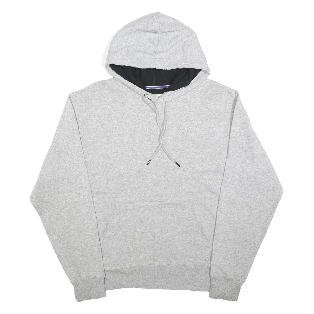 CHAMPION Mens Grey Hoodie M Cotton Blend Pullover Classic Comfort Casual