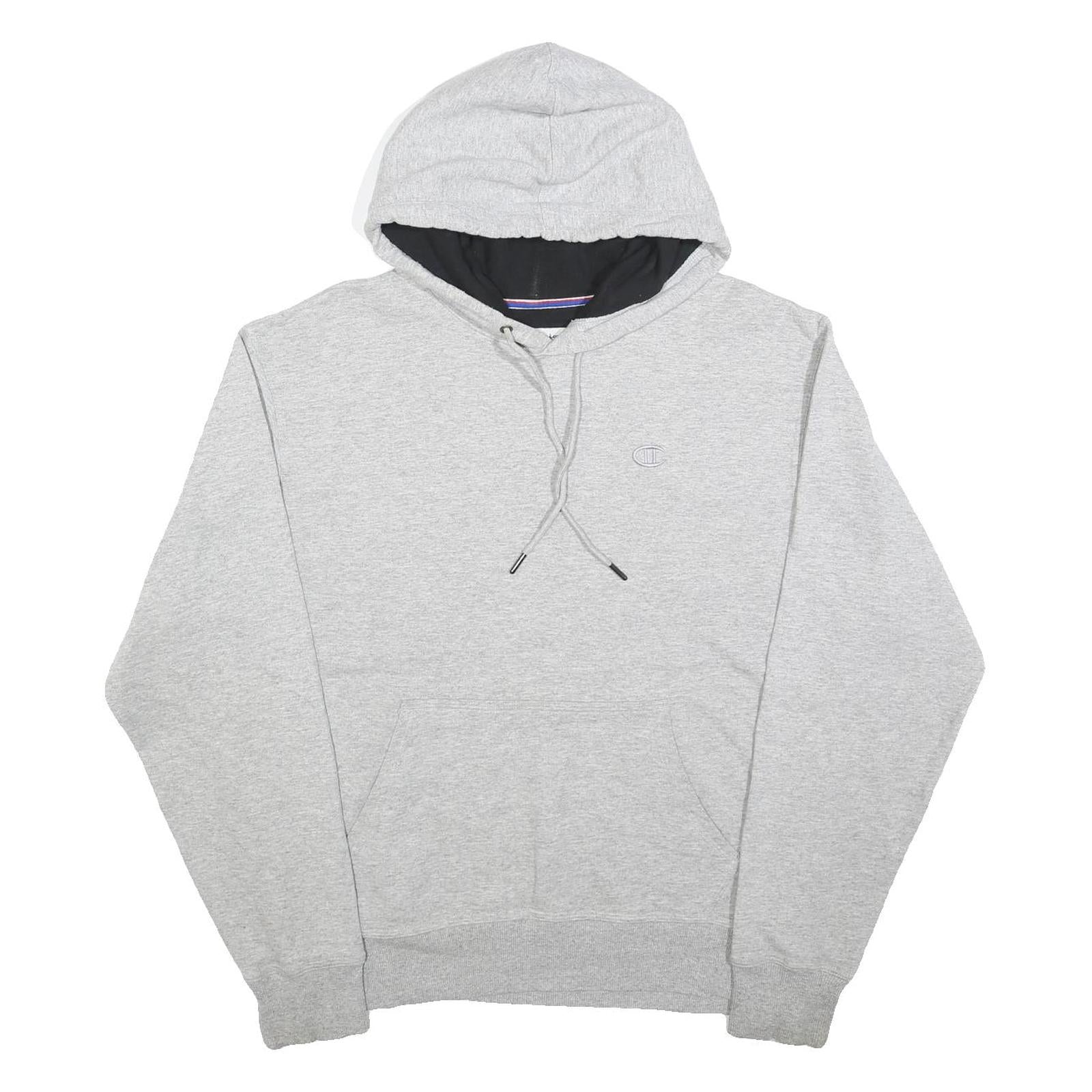 CHAMPION Mens Grey Hoodie M Cotton Blend Pullover Classic Comfort Casual