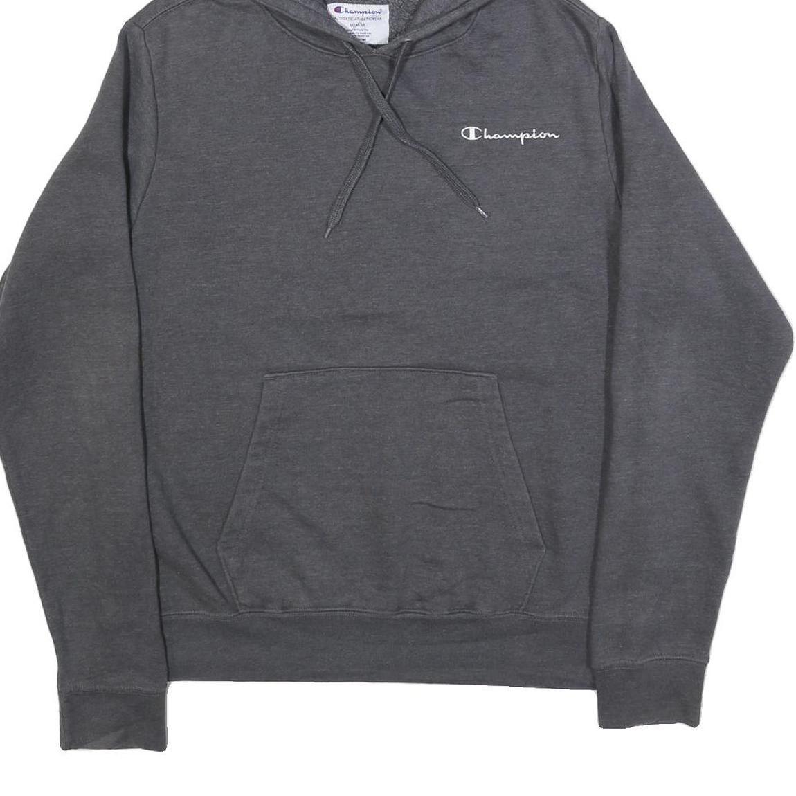 CHAMPION Mens Grey Hoodie M Cotton Blend Pullover Casual Streetwear