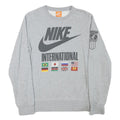 NIKE Mens Grey International Crew Neck S Cotton Blend Sweatshirt