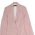 ZARA Womens Pink XS Jacket Woven Classic Tailored Formal Blazer Light Polyester