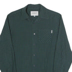 CARHARTT WIP Mens Green & Navy Check Shirt XS Long Sleeve Cotton Casual