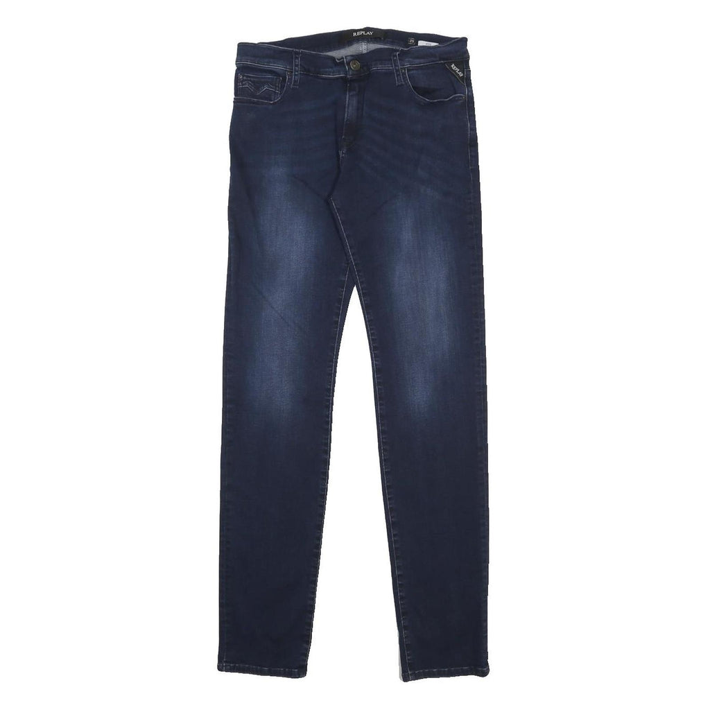 REPLAY Womens Jeans Blue Slim Skinny Denim Medium W29 L31 Stylish Zip Fastening