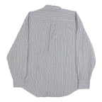 NAUTICA Mens Blue & White Check Shirt M Button-Down Collar Long Sleeve Cotton