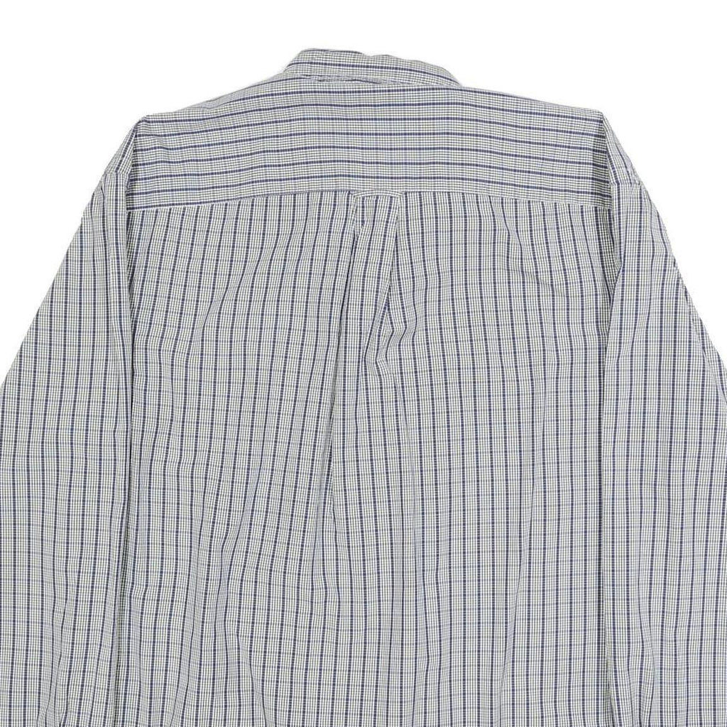 NAUTICA Mens Blue & White Check Shirt M Button-Down Collar Long Sleeve Cotton