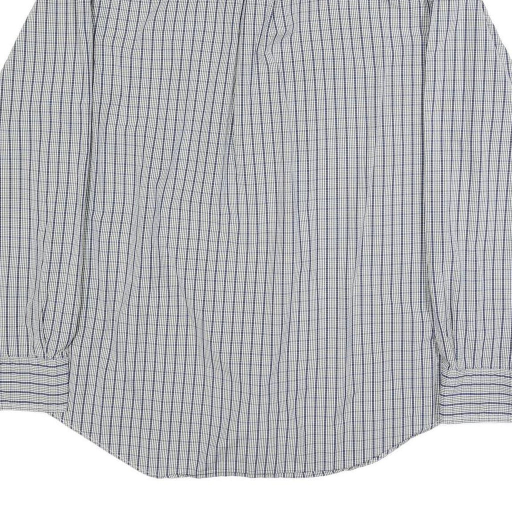 NAUTICA Mens Blue & White Check Shirt M Button-Down Collar Long Sleeve Cotton