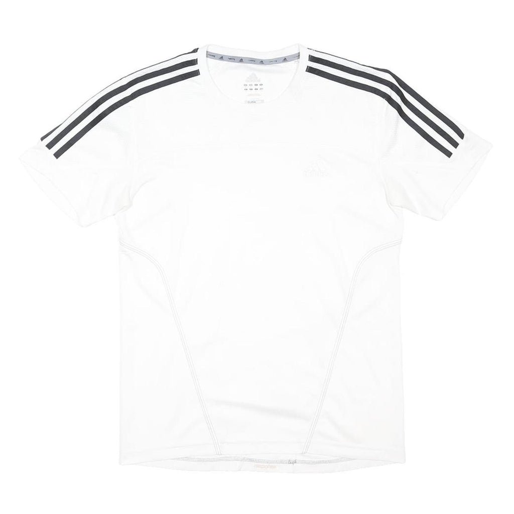 ADIDAS Womens White & Black Graphic T-Shirt S Short Sleeve Crew Neck Sportswear