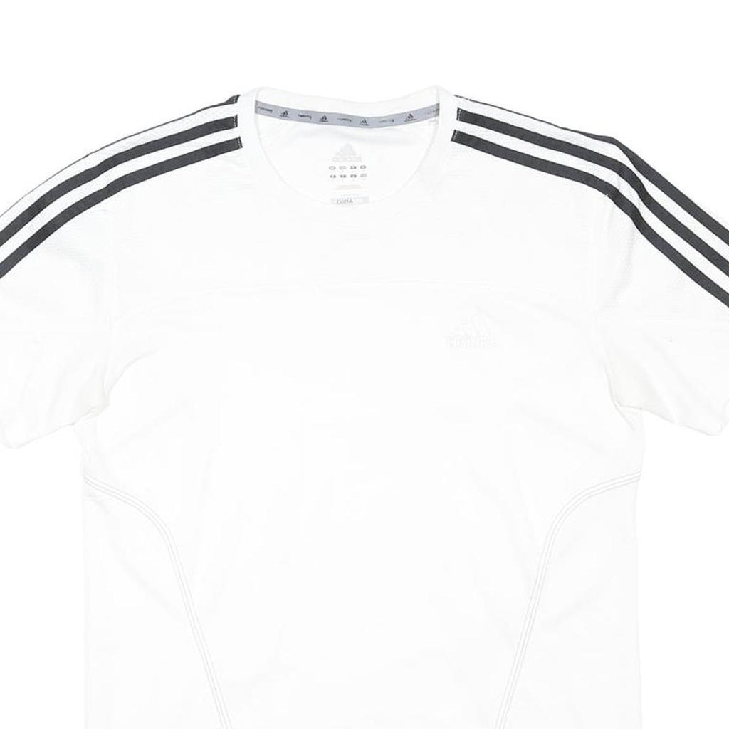 ADIDAS Womens White & Black Graphic T-Shirt S Short Sleeve Crew Neck Sportswear
