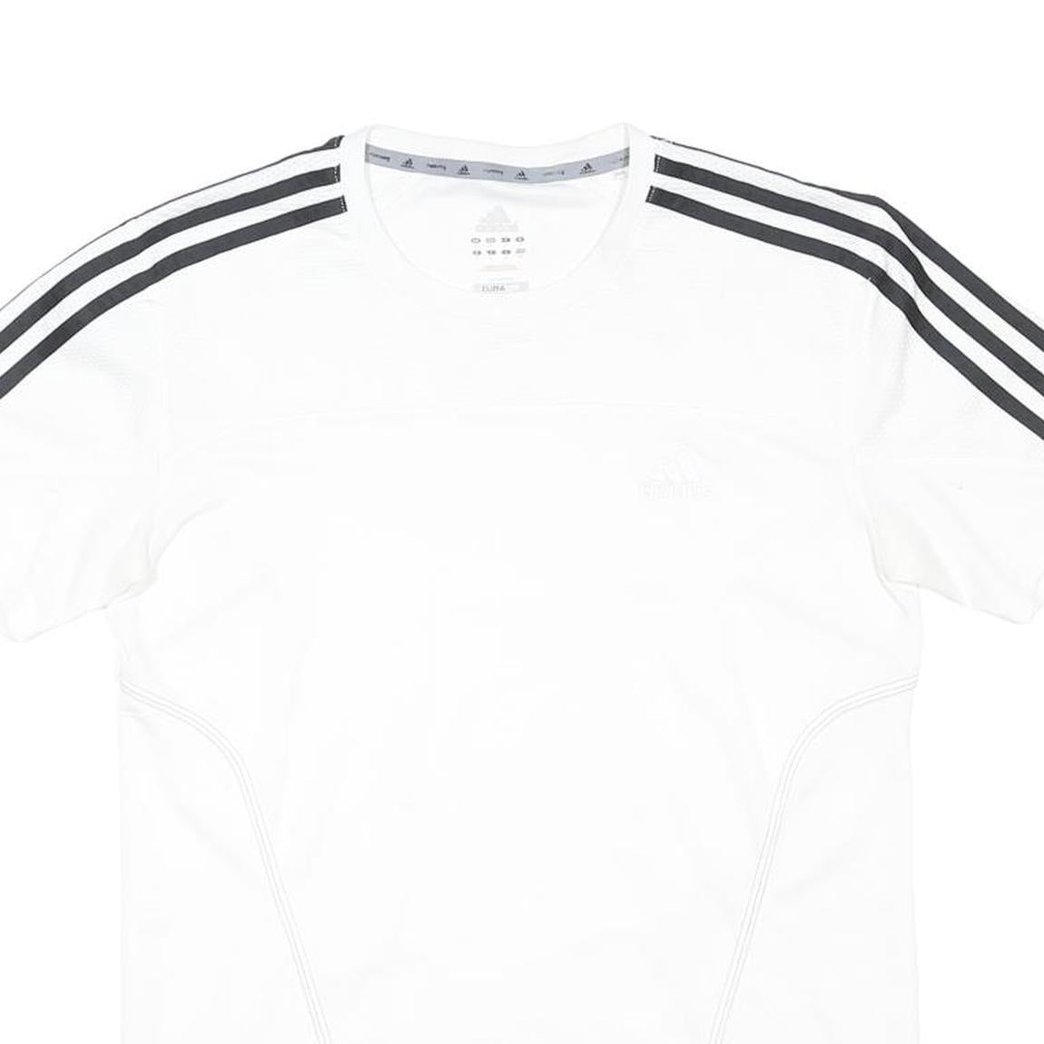 ADIDAS Womens White & Black Graphic T-Shirt S Short Sleeve Crew Neck Sportswear
