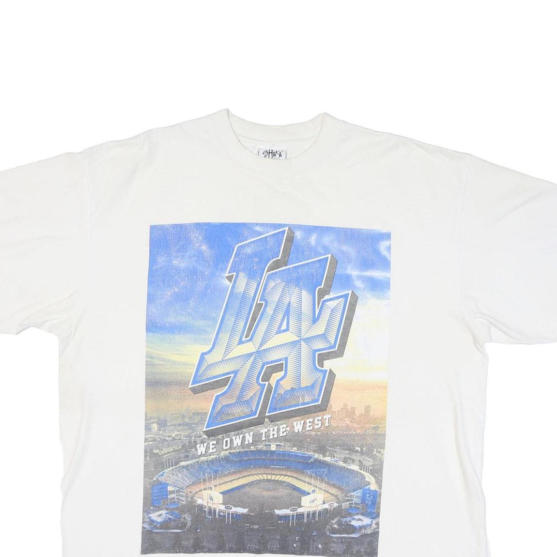 SHAKA Mens White T-Shirt 2XL Short Sleeve Crew Neck LA Graphic Print