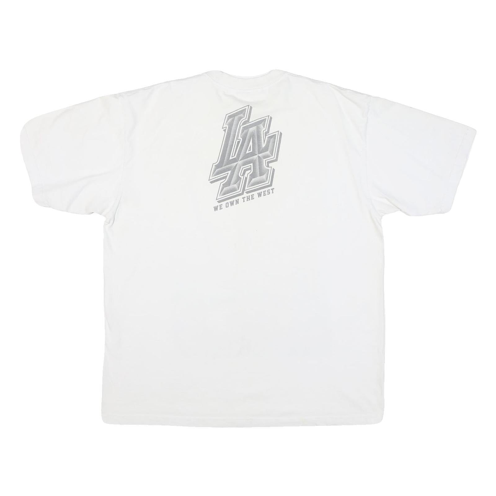 SHAKA Mens White T-Shirt 2XL Short Sleeve Crew Neck LA Graphic Print