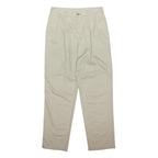 TOMMY HILFIGER Mens Regular Beige Cotton Blend Trousers W34 L34 Classic Button