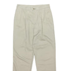 TOMMY HILFIGER Mens Regular Beige Cotton Blend Trousers W34 L34 Classic Button