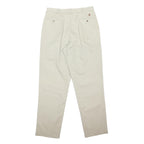 TOMMY HILFIGER Mens Regular Beige Cotton Blend Trousers W34 L34 Classic Button