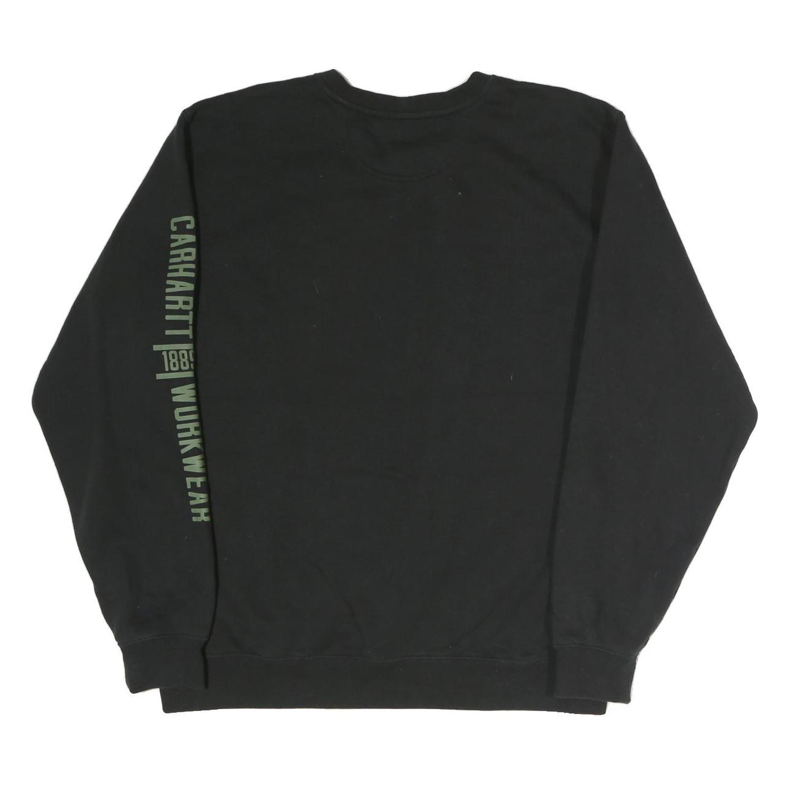 CARHARTT Mens Black Sweatshirt Crew Neck L Workwear Casual Cotton Pullover