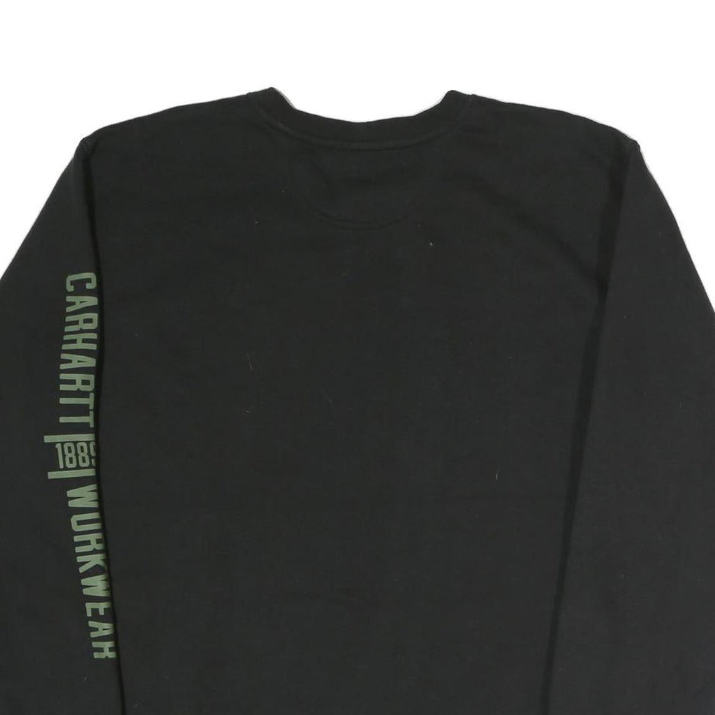 CARHARTT Mens Black Sweatshirt Crew Neck L Workwear Casual Cotton Pullover