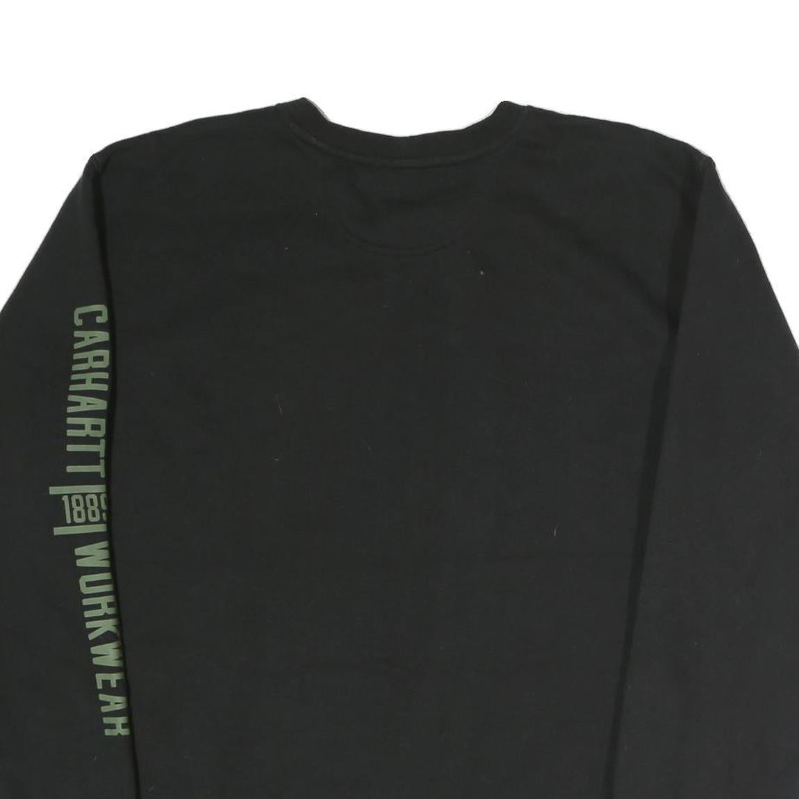 CARHARTT Mens Black Sweatshirt Crew Neck L Workwear Casual Cotton Pullover