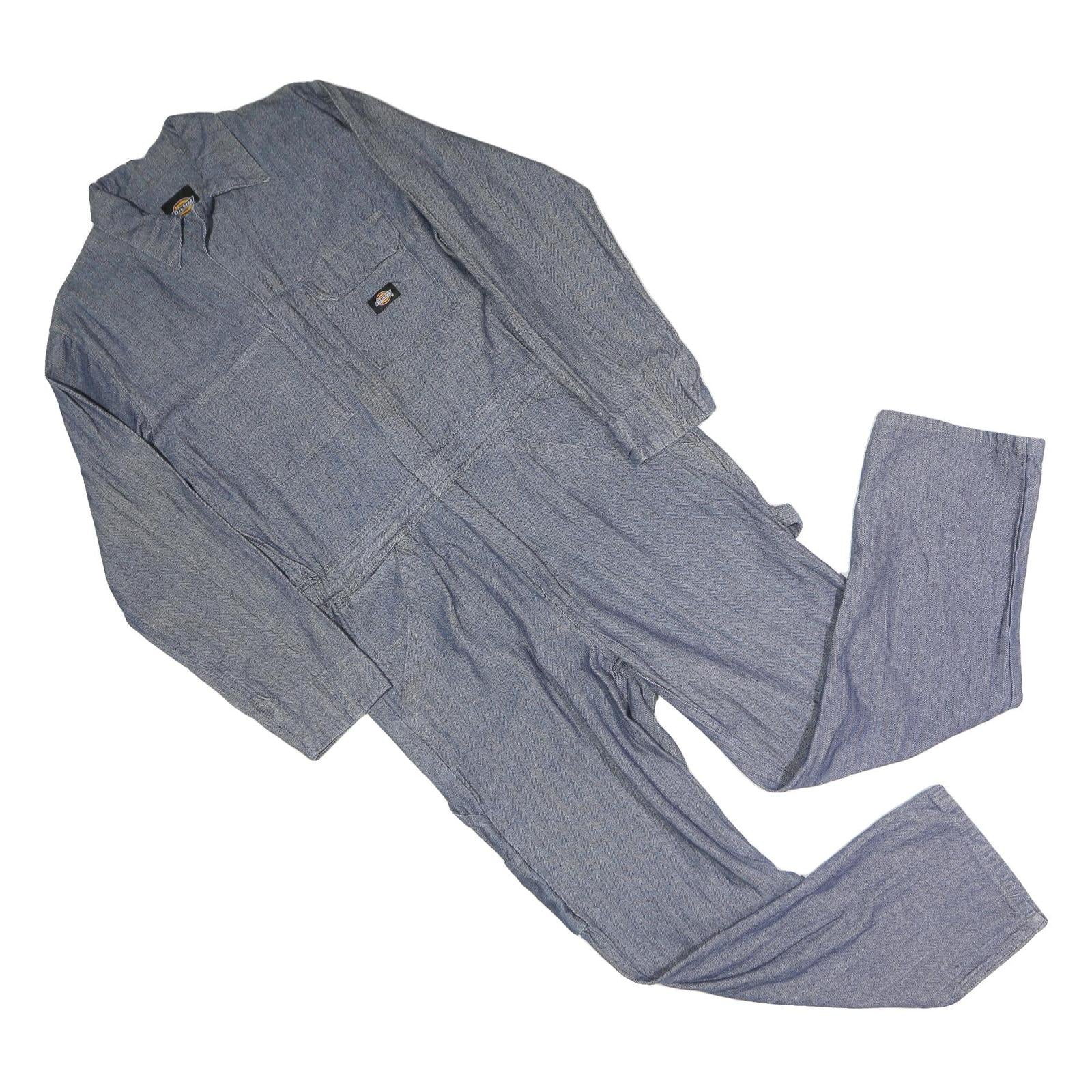 DICKIES Mens Blue Cotton Blend Regular Fit Dungarees M W35 L29 Workwear