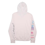 HOLLISTER Womens Pastel Pink Hoodie M Cotton Blend Pullover Printed Sleeve