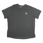 CARHARTT Mens Grey Pocket T-Shirt 2XL Short Sleeve Crew Neck Simple Casual