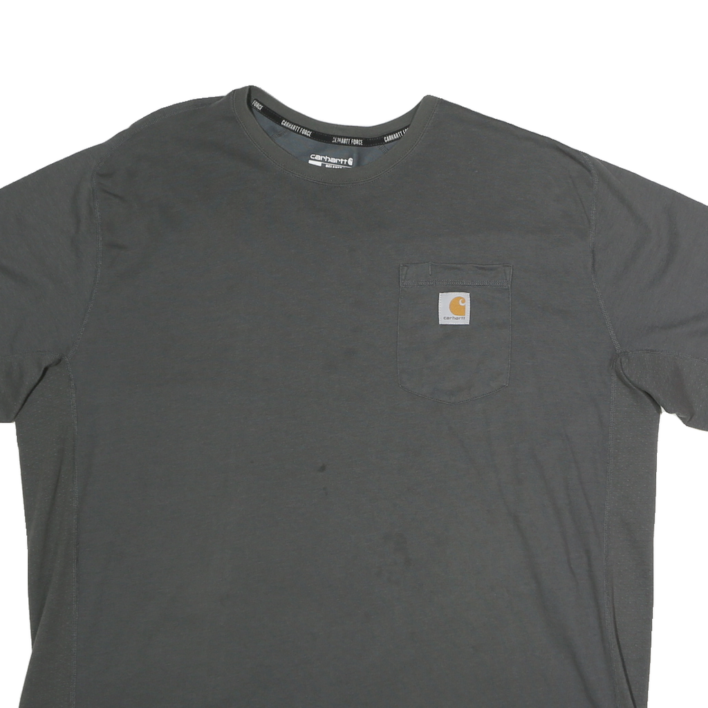 CARHARTT Mens Grey Pocket T-Shirt 2XL Short Sleeve Crew Neck Simple Casual