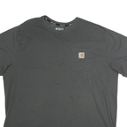 CARHARTT Mens Grey Pocket T-Shirt 2XL Short Sleeve Crew Neck Simple Casual