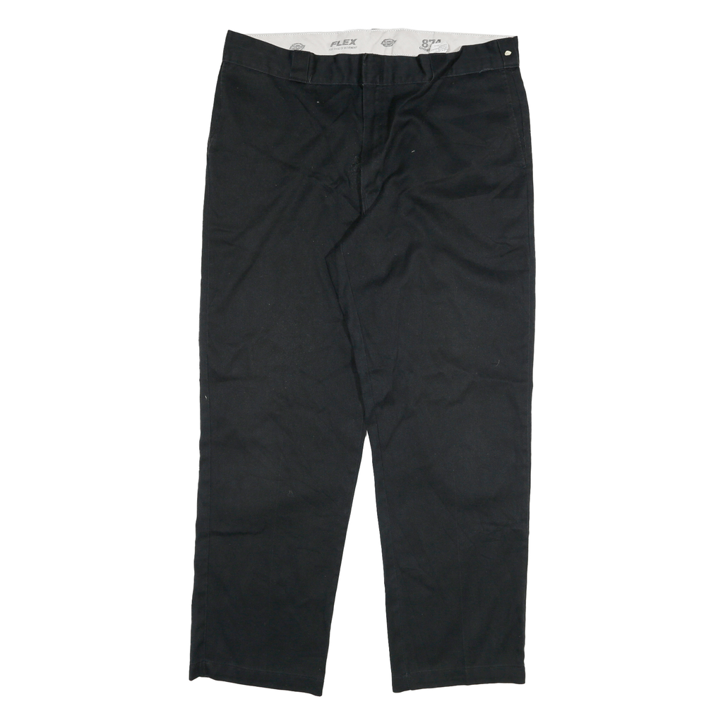 DICKIES Mens Cotton Blend Black Regular Fit Straight Leg Trousers W40 L32