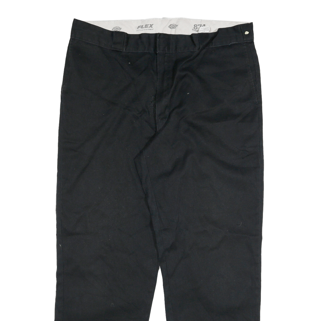 DICKIES Mens Cotton Blend Black Regular Fit Straight Leg Trousers W40 L32