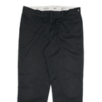DICKIES Mens Cotton Blend Black Regular Fit Straight Leg Trousers W40 L32